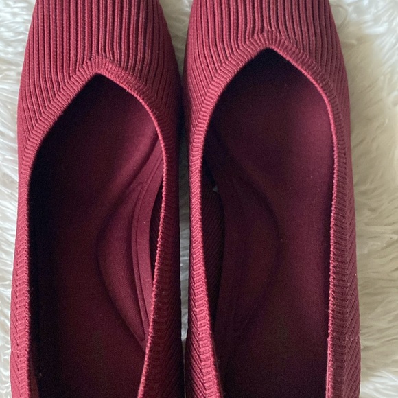 Womens Chunky Low Block Heels Square Toe Pumps  Knitted Closed Toe Shoes, sz 9 - Picture 7 of 13